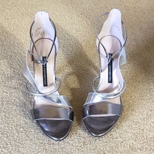 French Connection Silver Heels